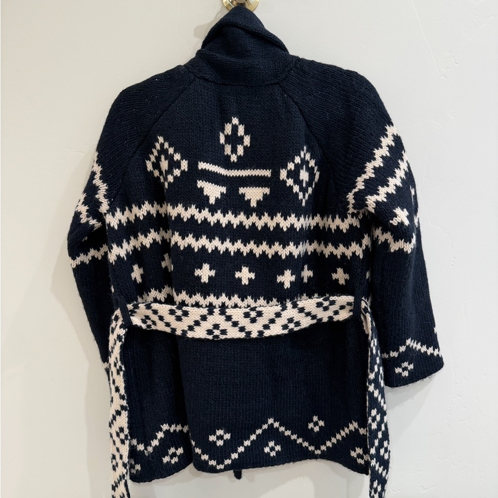 THE GREAT. Shepherd reversible cardigan Navy and Cream Knit. SOLD OUT ONLINE - Picture 3 of 13